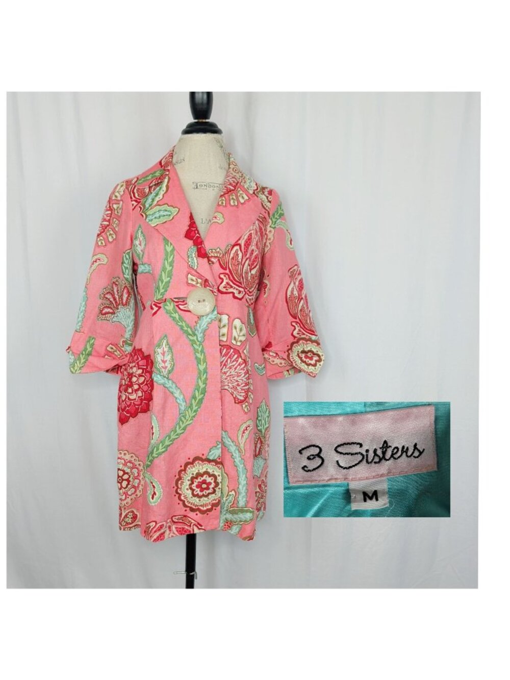 3 Sisters Coral Coat Medium Mid Length Twill